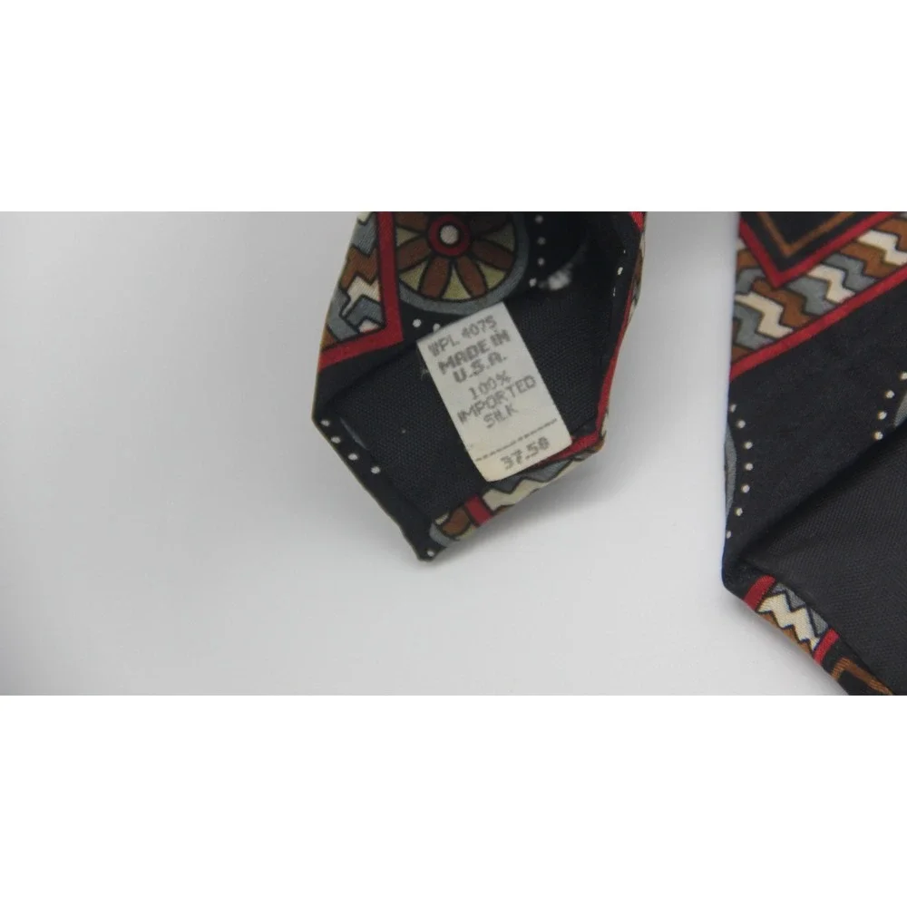 Oscar De La Renta Couture Collection Abstract Multicolor Geometric Tie USA Silk